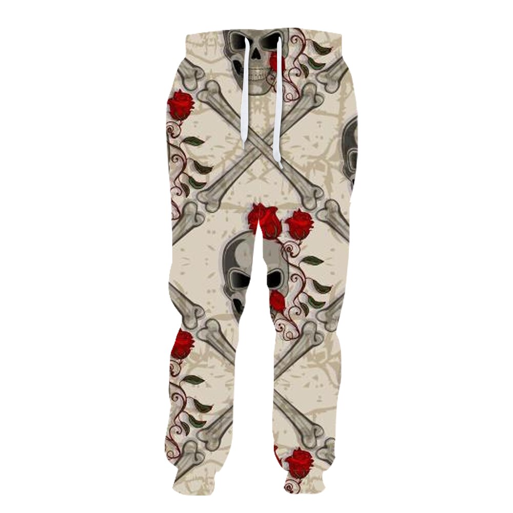 Colorfulaurora apparealternativ döskalle pläd ros blomma tryck avslappnade sportbyxor för män: Xxxl