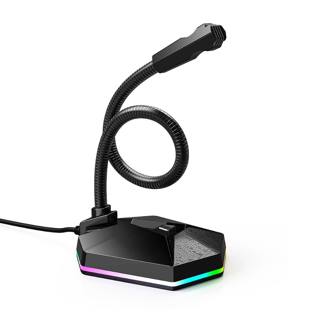 USB Computer Microphone Plug &Play Desktop Omnidirectional Condenser RGB Breathing Light USB Microphone for Computer Laptop PC: Default Title