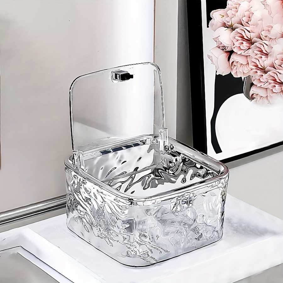 Organizador de accesorios para el cabello, caja de almacenamiento, organizador de lazos para el cabello acrílico transparente para diadema, lazos, organización de hisopo de algodón, baño: green