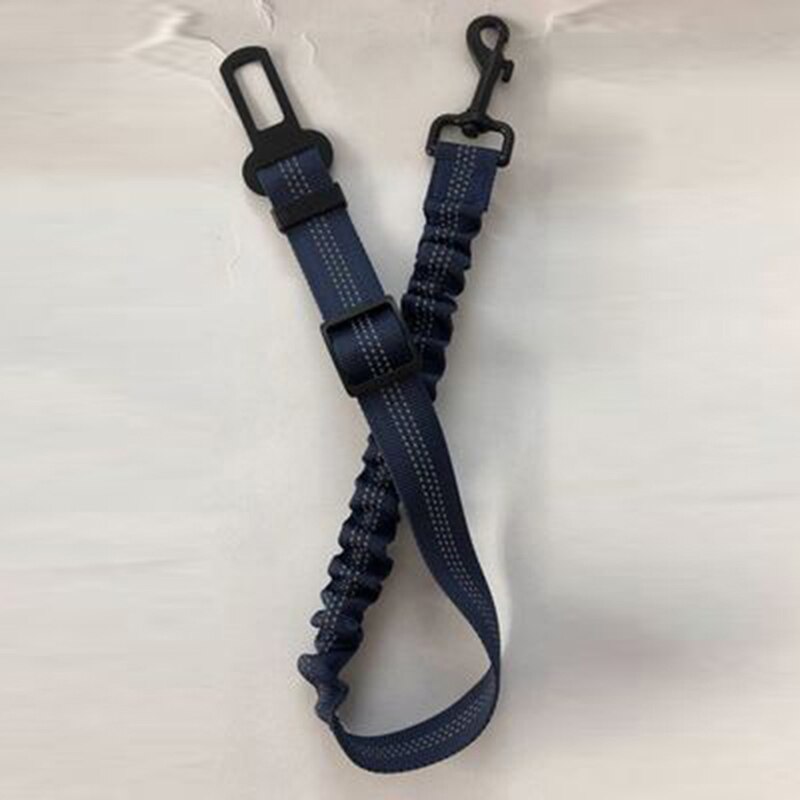 Autogordel voor huisdieren, intrekbare en verstelbare reflecterende elastische trekkoord voor honden, autogordel voor huisdieren, huisdierbenodigdheden: Blauwzwarte hardware