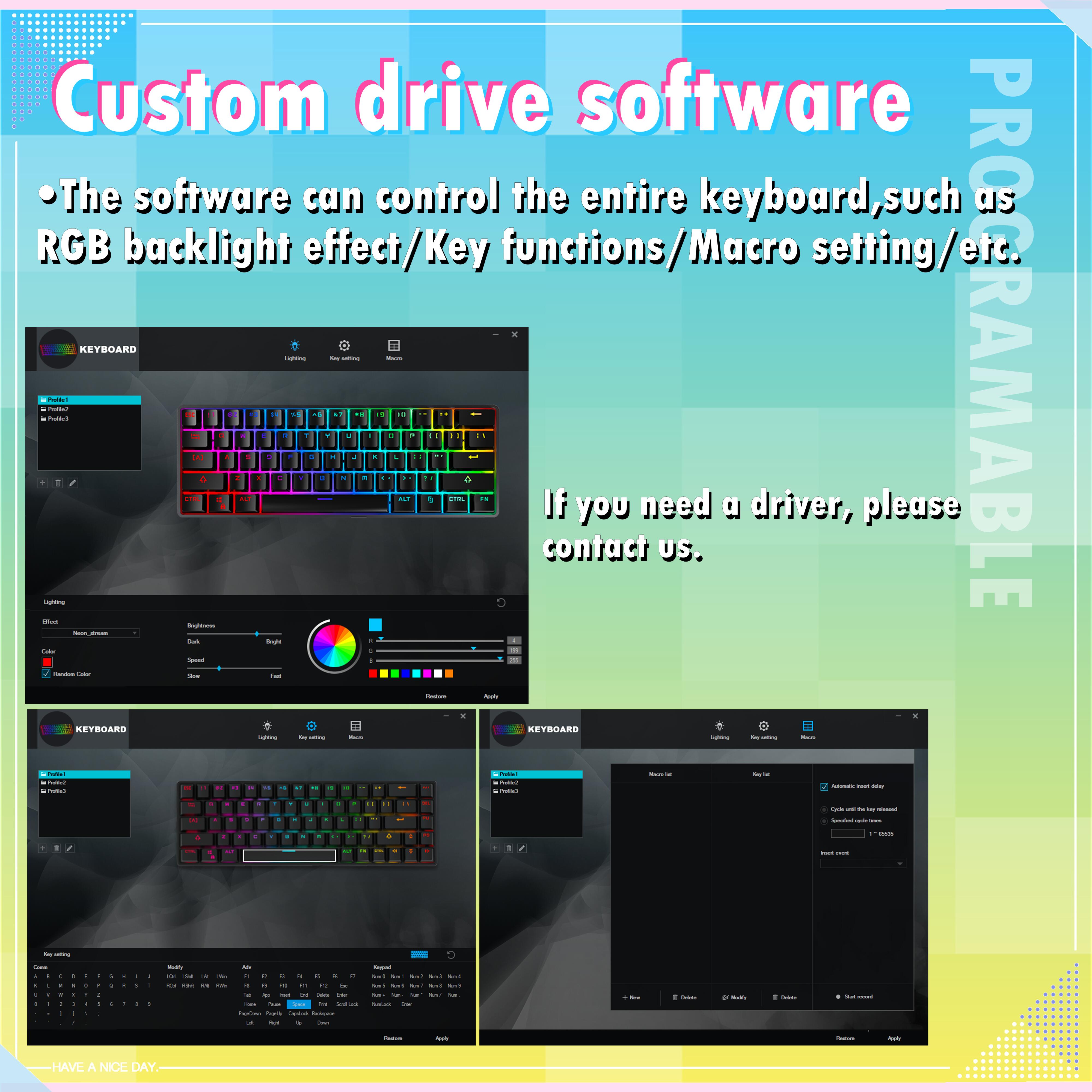 Dk61/dk68 3mode Wireless 3/5pin -swap Rgb Mechanical Keyboard Diy Kit 68 Keys 61keys Bluetooth5.0 2.4G Mechanical Keyboards