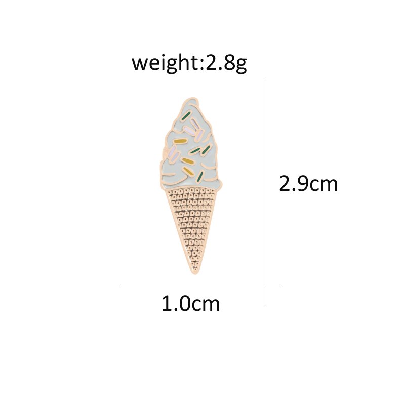 1 stücke Lebensmittel eis Kuchen Nachtisch Karikatur Symbole Rucksack Tasche Broschen Jacken Revers Stifte Metall Abzeichen Mädchen Frauen schmuck: Eis Creme 4