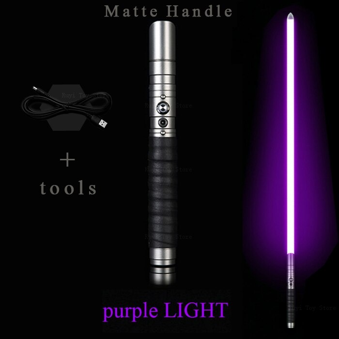 USB Spada Laser Giocattolo Luce Sciabola Kpop Lightstick Rgb Spada Laser Luminoso Led Del Giocattolo Del Metallo di trasporto della Maniglia Heavy Dueling 12 di Colore Cambiamento di Volume: Gun color-Purple