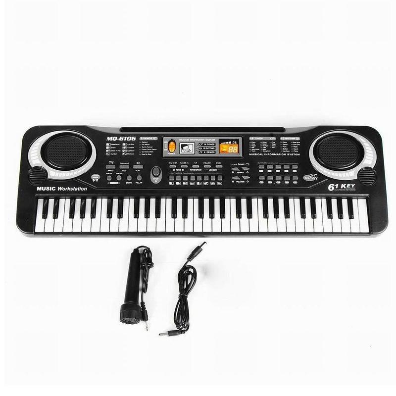 61-key LED Digital Keyboard Electronic Keyboard With Piano Microphone Music Instrument Children T3N1