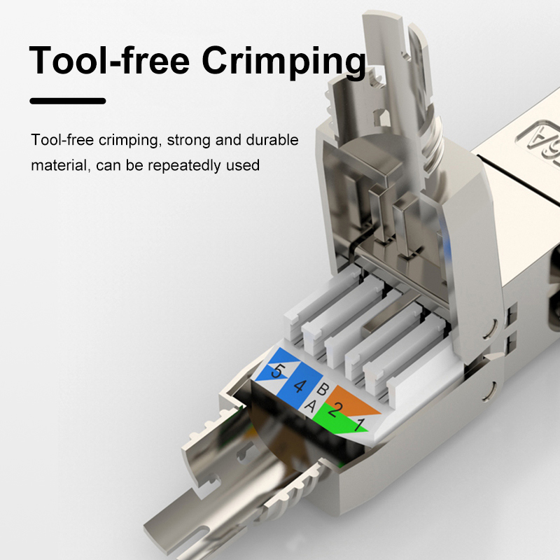 CAT6 Cat6A Cat7 Network Cable Extender Junction Adapter Connection Box RJ45 Lan Extension Connector Full Shielded Toolless crim