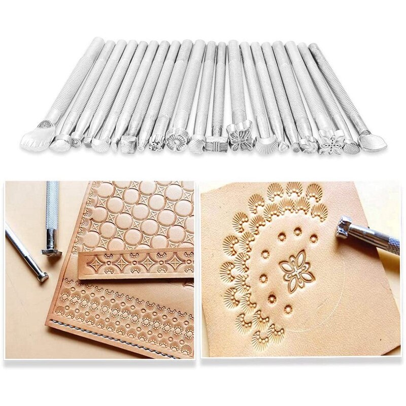 Leather Working Tools and Supplies with Tool Box Perfect for Stitching Punching Cutting Sewing Leather Craft Making