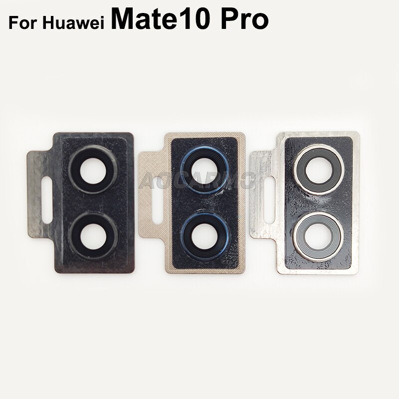 Aocarmo For Huawei Mate 10 10 Pro Main Camera Lens Rear Back Camera Lens Glass With Frame Ring Cover Adhesive Sticker
