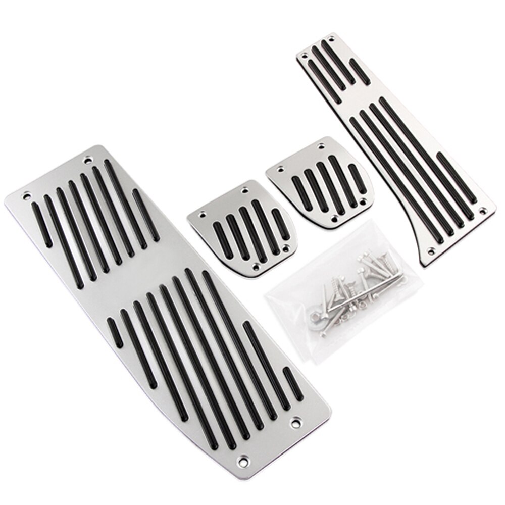 For BMW 3 5 series E30 E32 E34 E36 E38 E39 E46 E87 E90 E91 X5 X3 Z3 Foot Rest Fuel Brake Gas Pedal Pads Covers Car Accessories: Drill 4pcs for MT