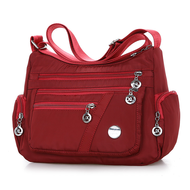 Borsa a tracolla multi-tasca Casual borsa a tracolla Oxford impermeabile borse moda borse da viaggio di grande capacità borsa sac: red