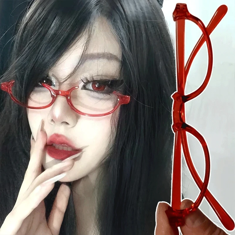 Anime Character Kamishiro Rize Cosplay Red Glasses Akemi Homura Role Play Half Frame Eyeglass Without Lens Accessories Eyewear