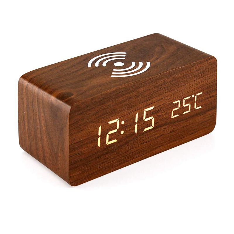 Vækkeur elektronisk bord ur skrivebordsure digitalt ur til hjemmet: Model 2 brun