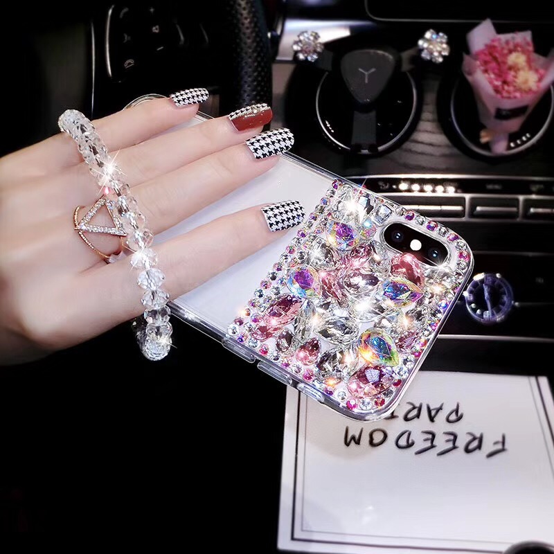 Luxus Bling Strass Kristall Farbe Diamant Weiche Zurück Telefon Fall Für iPhone 6 6s plus 7 8 Plus X XS XR XS Max 11 Abdeckung