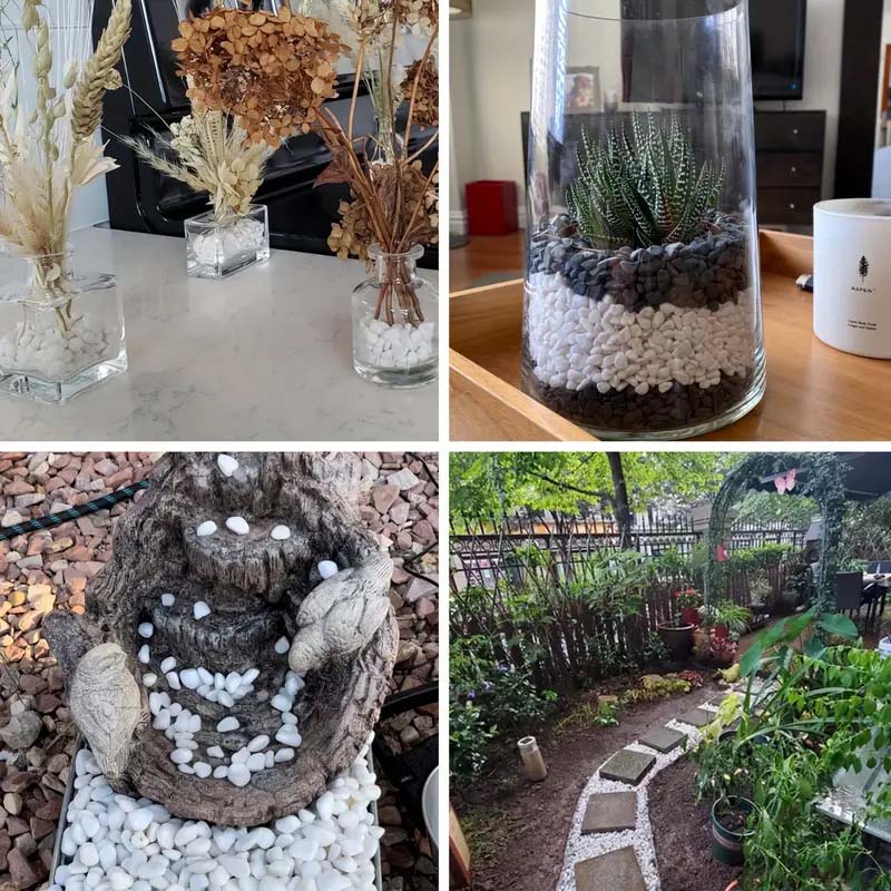 100/300/500g hvite småstein dekorative steiner for planter - naturlige elvesteiner for hagelandskap, sukkulenter og kaktusplanting