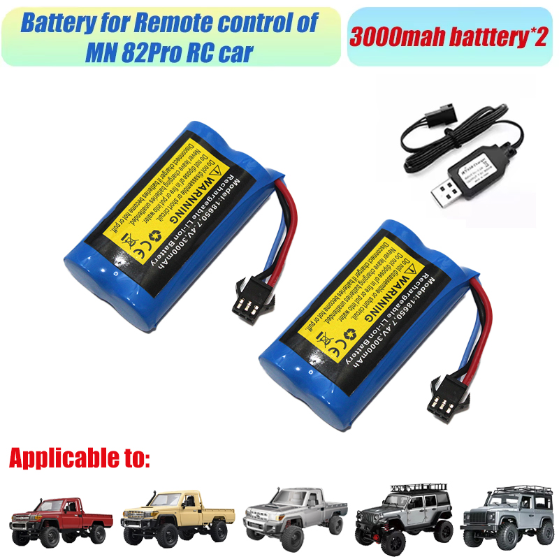 Rc accessories battery charger  mn82 3000 7,4 v large capacity lithium battery accessories  mn82s mn82 per  mn99s mn168 mn128 mn78: Green