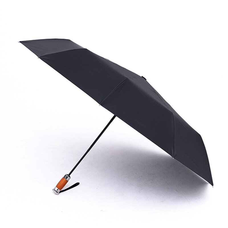 Paraguas automático de lujo para hombres y mujeres anti UV sombrillas de Golf resistentes al viento paraguas plegable grande Parasol 10 costillas: Black
