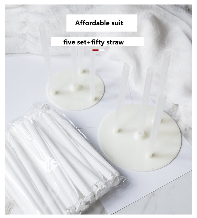 5 sets Baking tools for cakes Cake support rack shelf gasket 6/8 inch double layer multi cake bottom support frame with straw