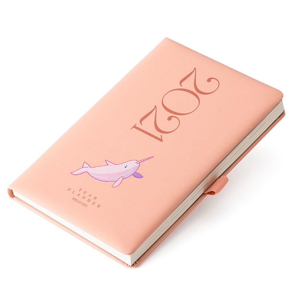 Calendar Schedule Notepad A5 Narwhal Efficiency Manual Calendar Notepad Month Plan Korean Diary Notebook: Pink