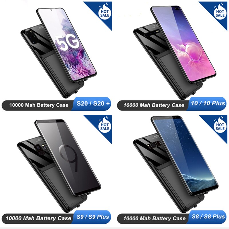 10000 mAh Mit linie Power Bank Ultra-dünne batterie ladegerät fall Für Samsung Galaxy S20 S20 + Plus S8 s9 S10 Plus S8 Plus Batterie