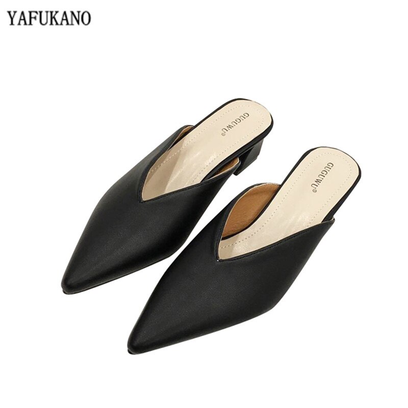 sommer Dame Slipper Frauen Spitz Slipper nackt Platz 5cm Fersen Außen Damen Rutschen Strand Maultiere Schuhe