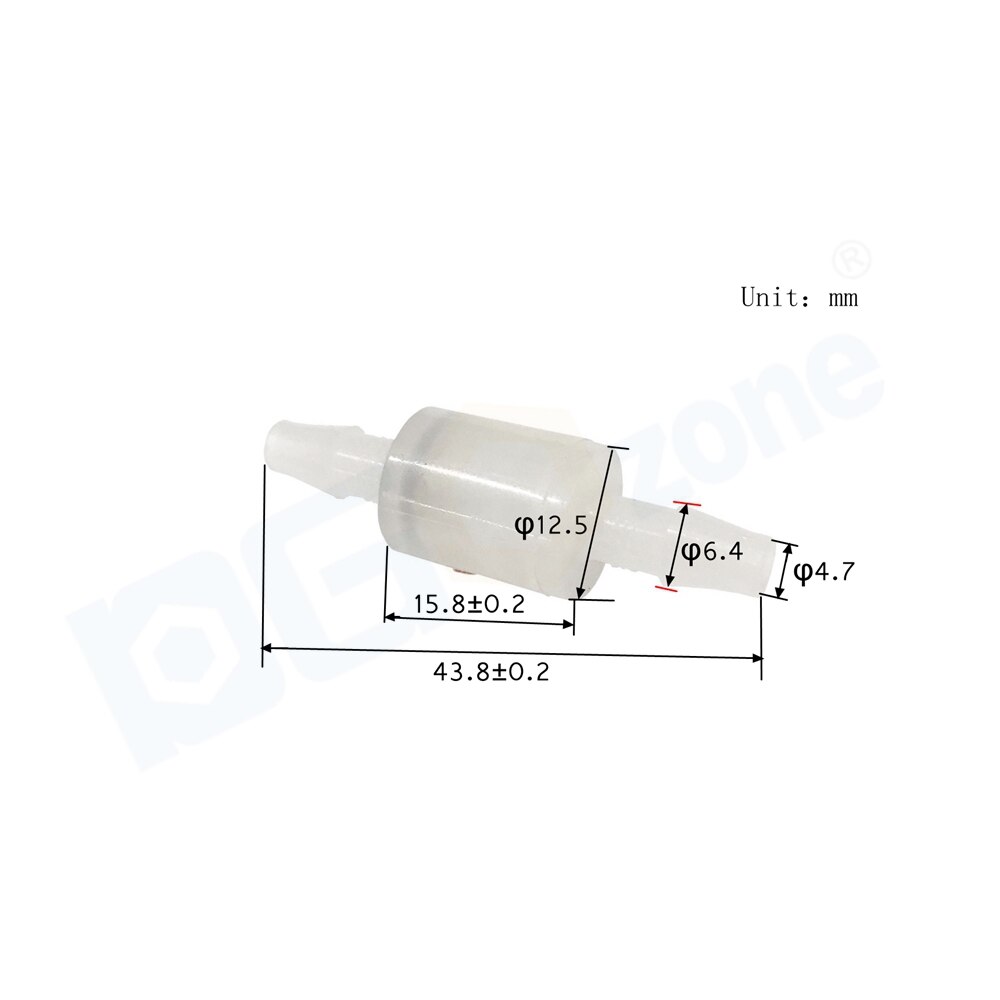 3/16 "Lente Terugslagklep O3 Klep Een Manier Barb Terugslagklep Pvdf Ozon Weerstand KH-CSP1 Dgozone