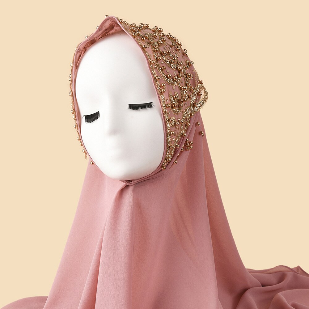 Ramadan Muslimischen Hijab Mit Strass Chiffon Schals Für Frauen Islam Kleidung Kopftücher Mit Stein Schal Damen Schleier: 03