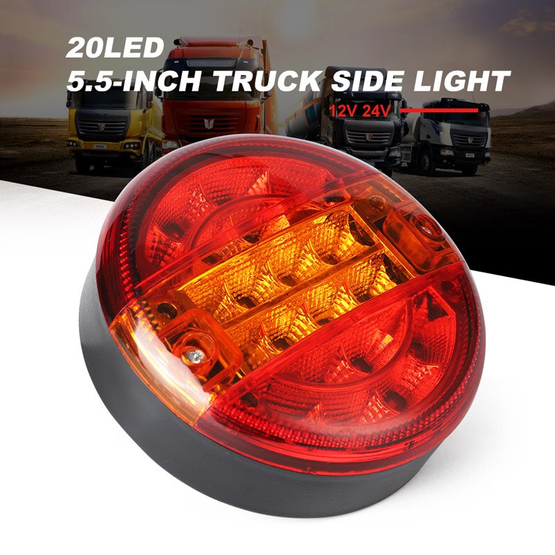 1 pièces 12V 24V LED arrière feu arrière lumineux avertissement rond Hamburger lumières pour lampe camion camion voiture Van remorque