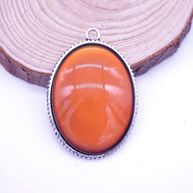 Unique! Newest Round Alloy Pendant Changing Color According To Temperature Mood Necklace Pendants: 6