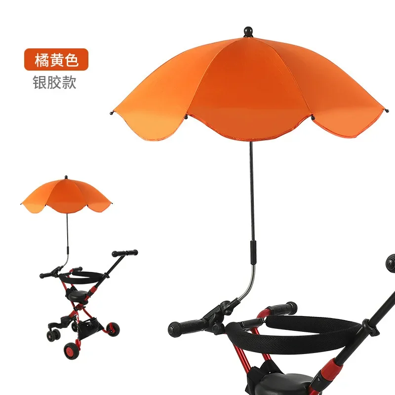 Universele Baby Auto Kinderwagen Paraplu Verstelbare Schaduw Paraplu Uv Zonnescherm Voor Kinderwagen Accessoires Zonneklep Draagbare Parasol Items: Oranje