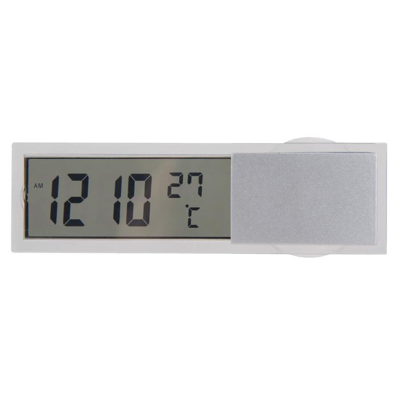 Mini 2 in 1 LCD Digital Auto Auto Lkw Uhr Thermometer mit Saugnapf AG10 Geschmack Zelle Batterie Betrieben 90x 27x15mm