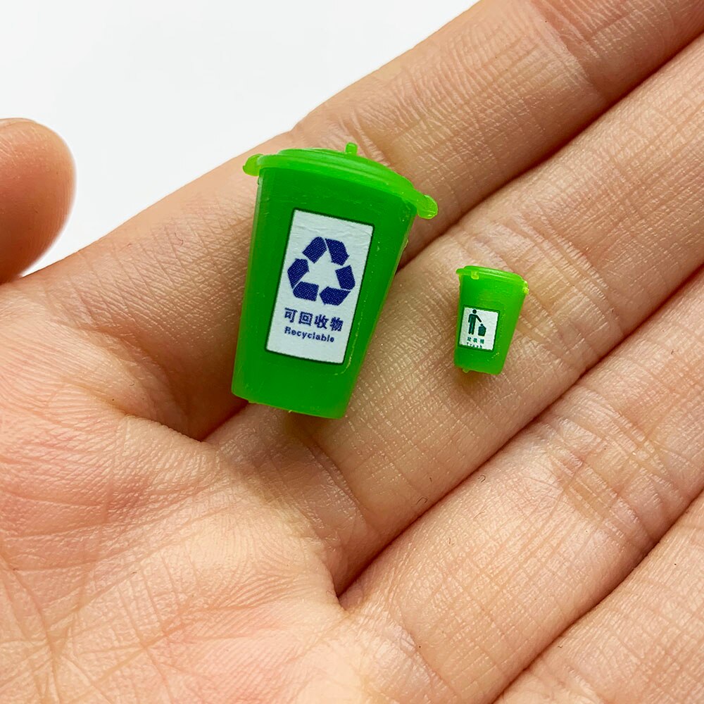 5 Pcs 1/87 HO/N Scale Model Garbage Trash Can Rubbish Bin Model Train Railway Layout diorama