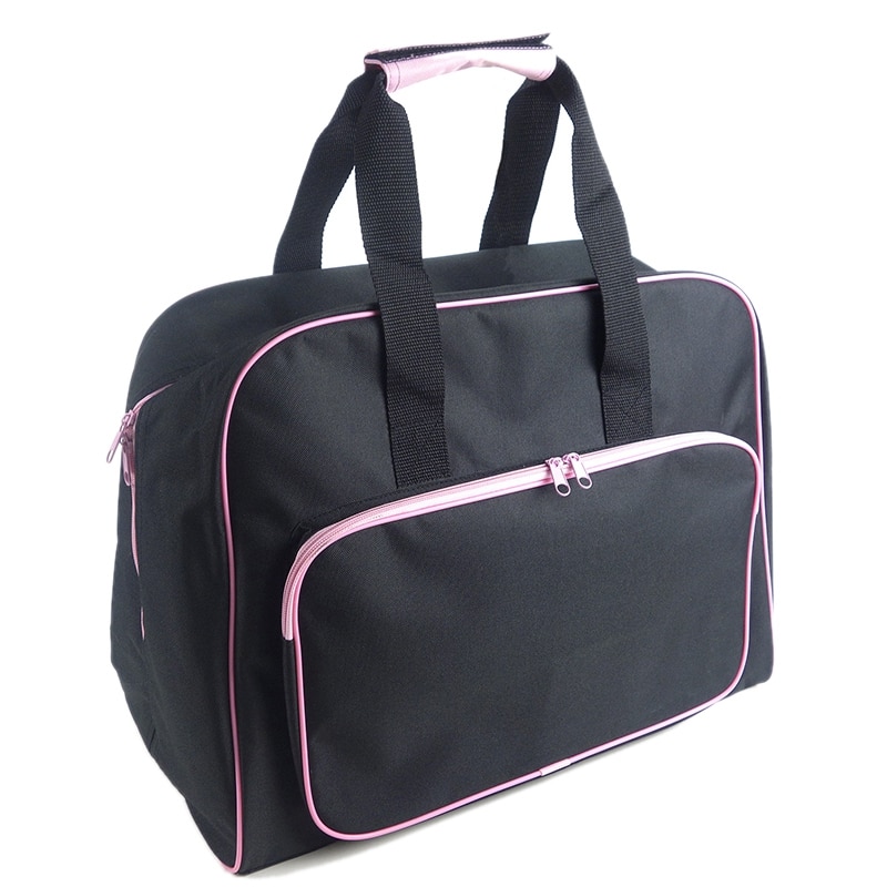 Multifonctionnel Machine à coudre sac voyage Portable sac de rangement étui de transport avec poche artisanat stockage outils de couture sacs à main: Black pink