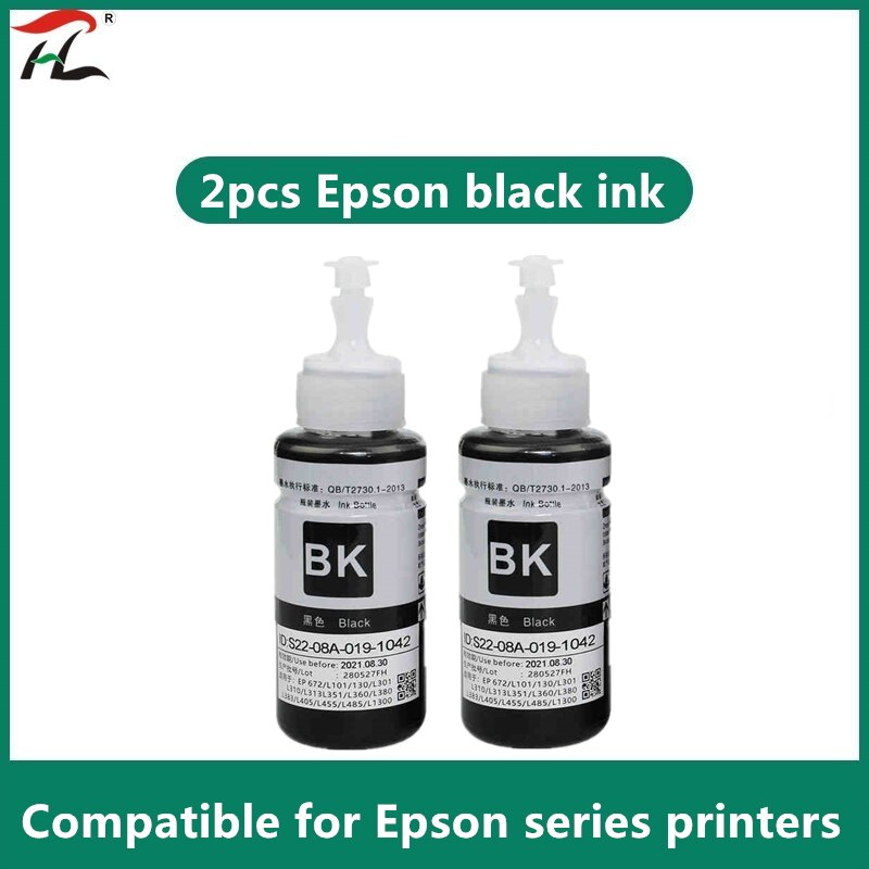 Kit di Ricarica di Inchiostro della tintura per Epson L100 L110 L120 L132 L210 L222 L300 L312 L355 L350 L362 L366 L550 L555 l566 stampante di Trasporto libero: 2BK