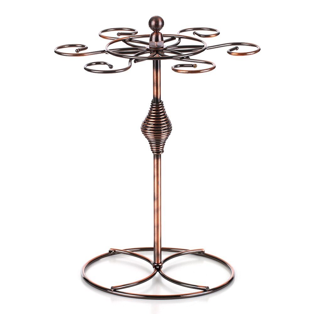 Cremagliera di Vetro di vino del Metallo Freestanding Da Tavolo Calici Rack di Stoccaggio Supporto di Tazza di Vetro di Vino con 6 Ganci Utensili Da Cucina