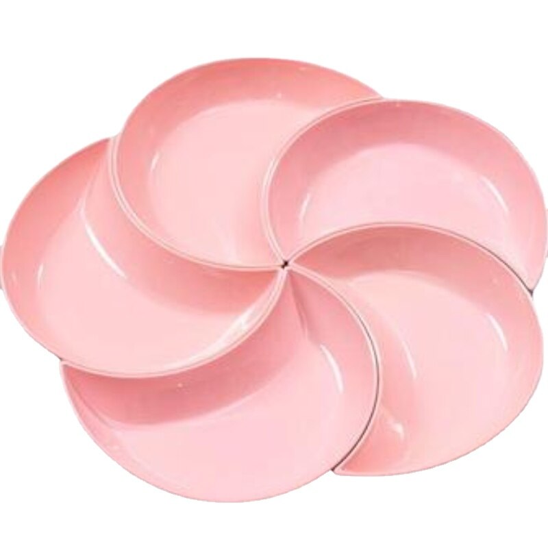 5 Pcs Kitchen Dinner Plates Crescent Shaped White Set Plate Dishes Stackable Food Snack Dinner Dish European Style Platters: E