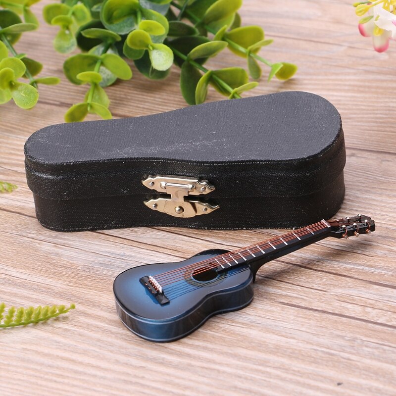 10cm Toy Acoustic Guitar Scale Model Home Office Desk Decor Ornaments