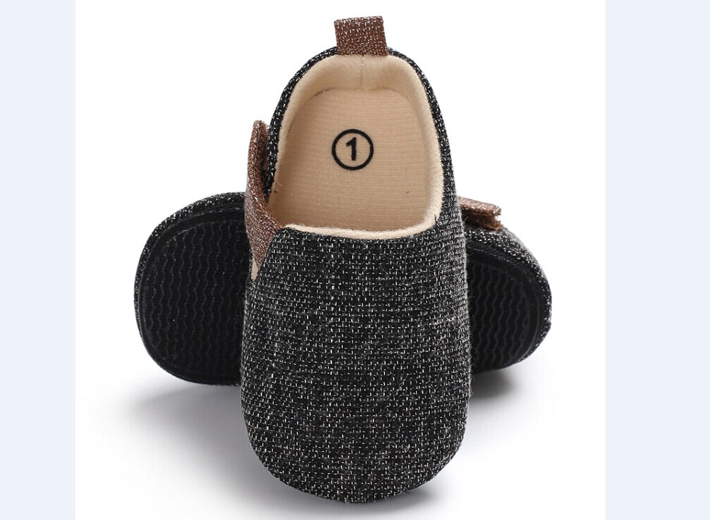 Toddler Baby Boy Soft Lovely Crib Shoes Casual Sneakers Soft Soles Size 0-18 Months: Dark Grey / 7-12 Months