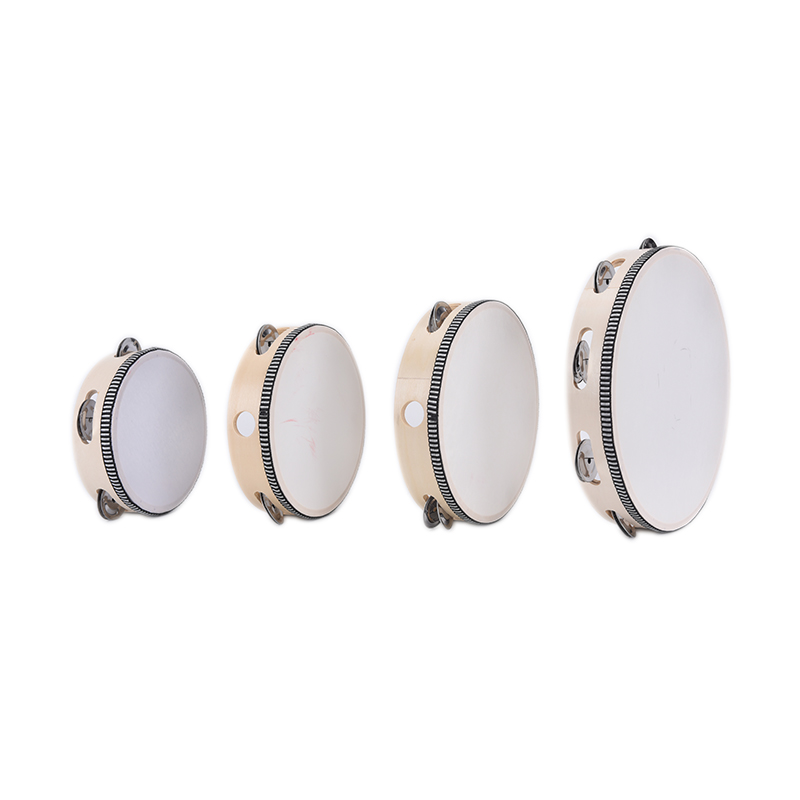 Pandereta de mano de 15/18/20CM, campana de tambor, cascabeles de Metal de abedul, instrumento educativo Musical de percusión para juegos de KTV para niños