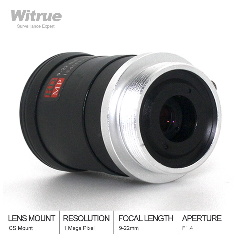 Witrue 9-22Mm Hd Mp Varifocale Cctv Lens Cs Mount Met Handmatige Iris F1.4 Voor Surveillance Beveiliging Ip camera