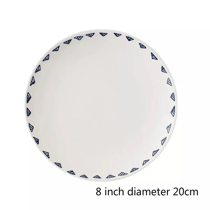 Creatieve Japanse Keramische Plaat Lage Bone China Schotel Set Brief Eenvoudige Paar Ontbijt Plaat: Style I