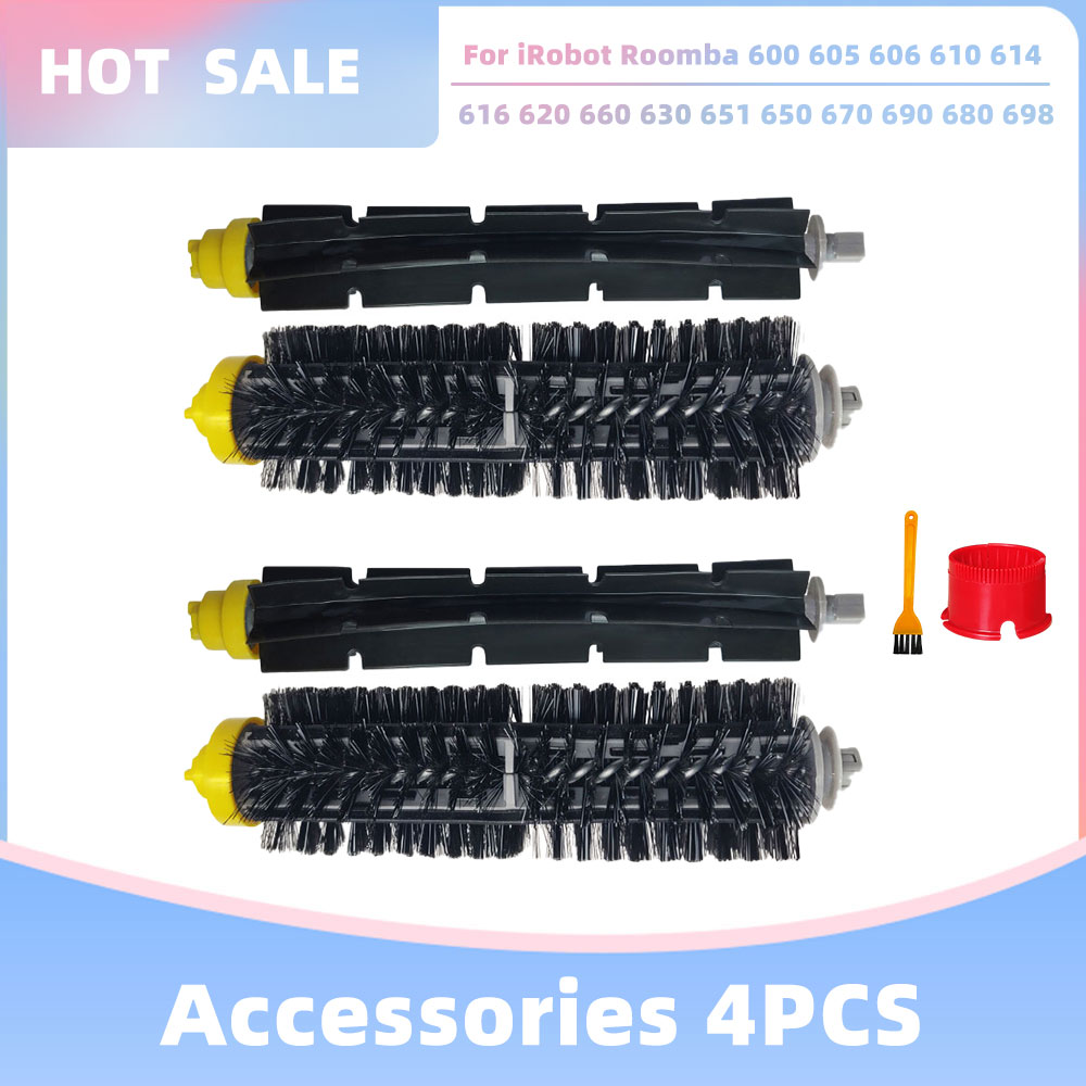 Fit For iRobot Roomba Serie 600 605 614 620 660 630 631 650 651 655 660 671 680 691 692 694 697 698 585 595 Parts Filter Brush: Clear
