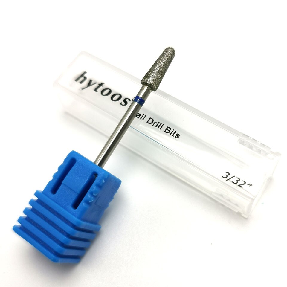 HYTOOS diamentowe wiertło robić paznokci 3/32 "obrotowe skórek czyste bity diamentowe bełkotać manicure frezy akcesoria robić wiertarek