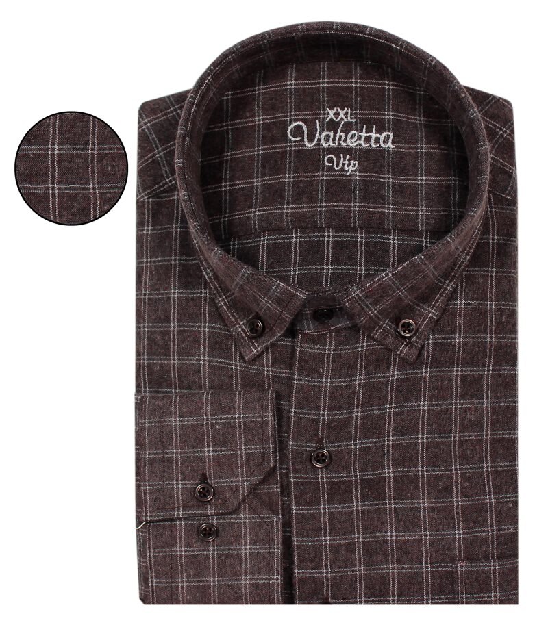 Efterår plaid herre skjorte flannel skjorte mænd plaid brun mænd skjorte overdimensionerede vinter skjorter til mænd uld løs skjorte af varetta