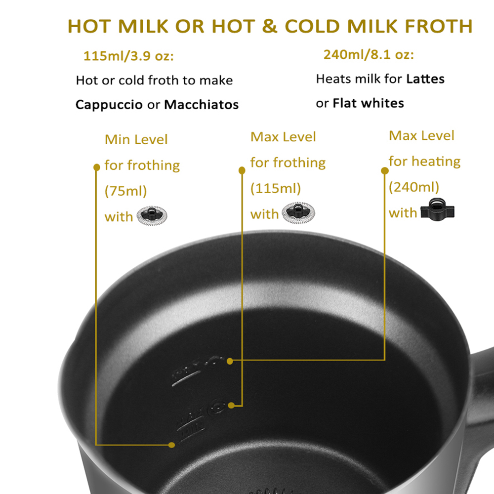 Electric Milk Frother Foamer Frothing Milk Warmer Foam Coffee Maker Machine Latte Cappuccino Bubble Chocolate