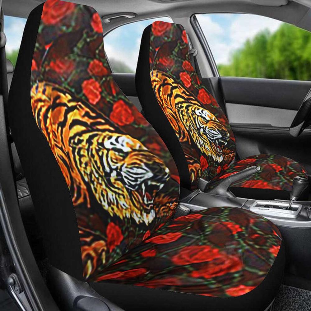Universal 3D Animal Printing Car Seat Cover for SUV Car Interior Decor Animal Pattern Auto Seat Cover Car Seat Protector: Tiger