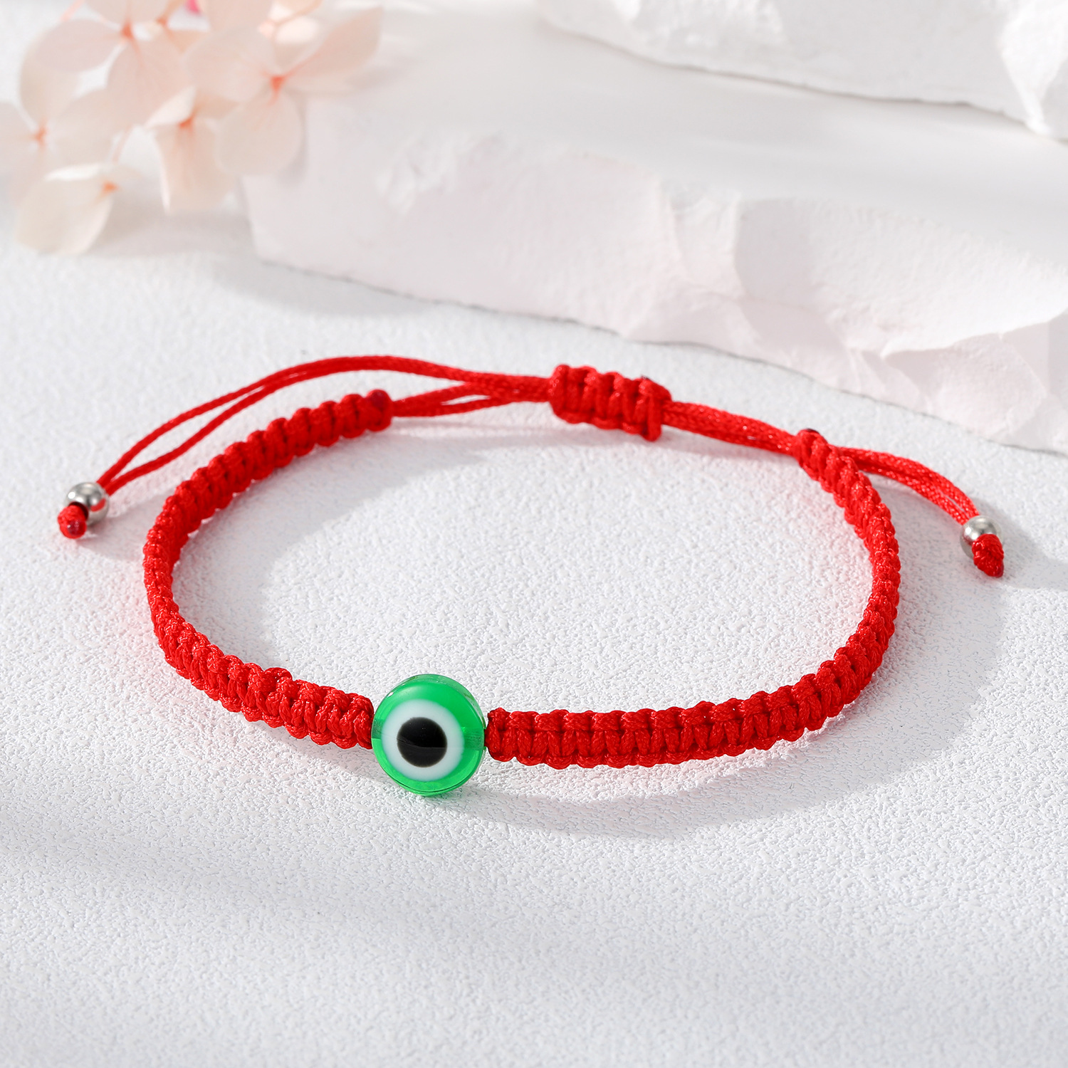 Ronde Hars Evil Eye Vierkante Knoop Macrame Armband Vrouwen 2024 Mode Nazar Boncuk Turkse Eye Rode String Handgemaakte Sieraden: Donkergroen
