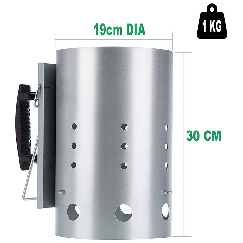 Chimney Starter with Safety Handle Charcoal Starters Chimney for Weber 12.7 x 8.1 x 12.5 Inches