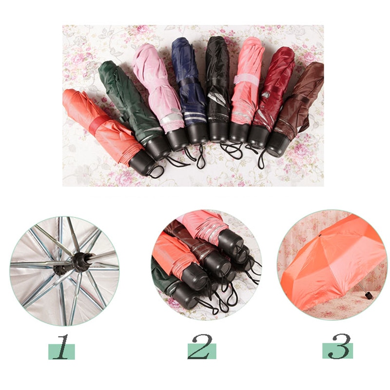 UV Paraplu - Paraplu En Parasol In één - Opvouwbaar - Met UV Bescherming Mini Zonneparaplu Hand Parasol Kleur Zwart
