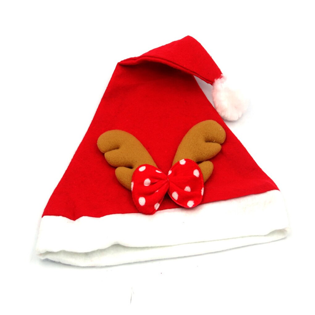 Gorro navideño de Santa Reno de Color rojo para niños, de Navidad para niños, sombreros de Año ,