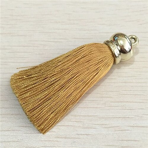 1 Uds. Pendientes borlas de seda colgantes para manualidades, tapas de extremo de plata, cepillo de borlas para DIY, accesorios para fabricación de joyas: 7