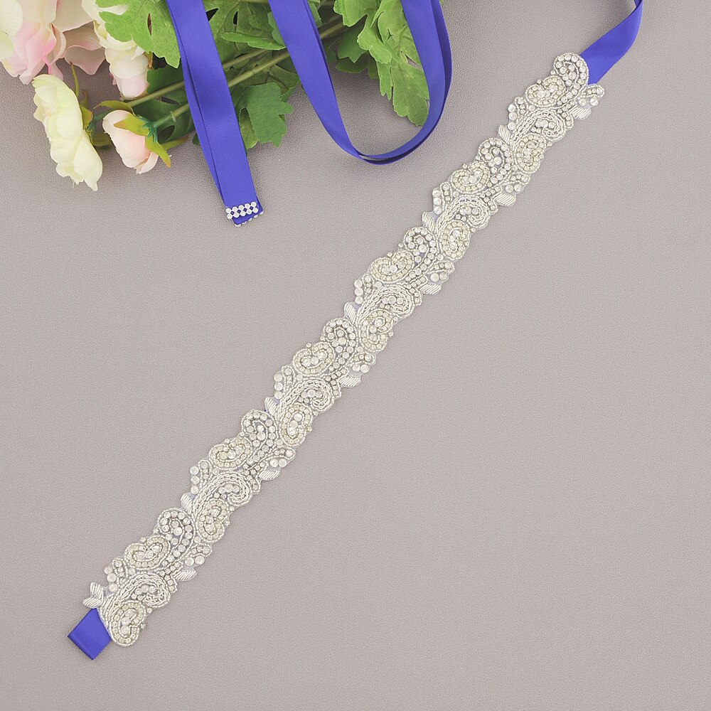 ZMS365 Braut Zubehör Hochzeit Gürtel Braut Gürtel Hochzeit Zubehör Mariage Schärpe Gürtel für Abendkleider Brautjungfer Gürtel: königlich Blau